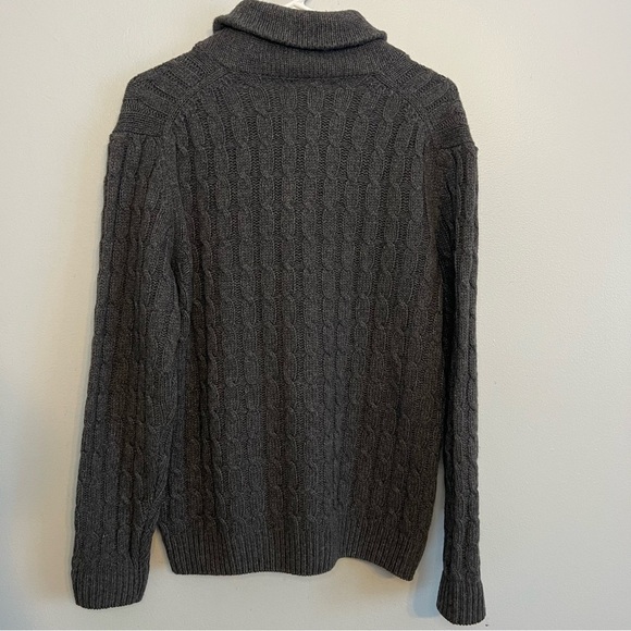 Brunella Gori Mens Lambswool Knit Collared Sweater Fisherman Gray Sz L Italy - Picture 11 of 11